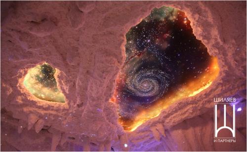 Звездное небо Натяжной потолок Аэрография Соляная комната