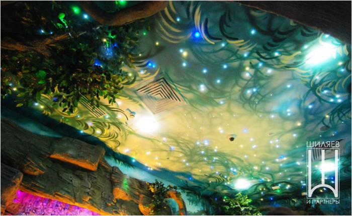 Светодиодный потолок Аэрография Подсветка Звездное небо Проект выполнен совместно с компанией Звездное небо